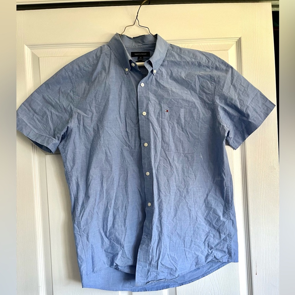 Tommy Hilfiger Mens Button Down Short Sleeve Shirt